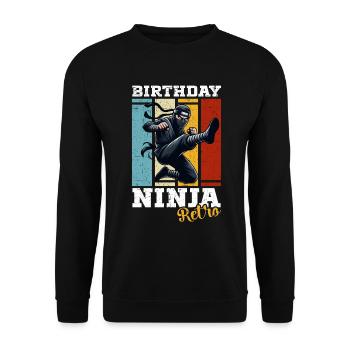 Birthday Ninja Birthday Party Theme Bday Ninja - Unisex Sweatshirt - black - Front - Alina (178cm) & Michal (187cm)