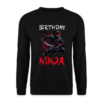 Birthday Ninja Birthday Party Theme Bday Ninja - Unisex Sweatshirt - black - Front - Alina (178cm) & Michal (187cm)