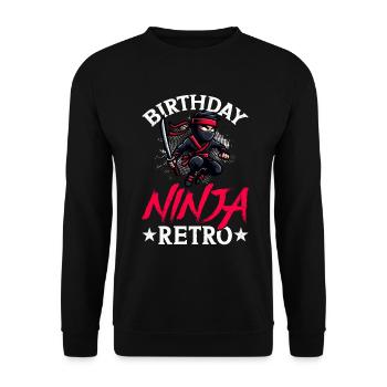 Birthday Ninja Birthday Party Theme Bday Ninja - Unisex Sweatshirt - black - Front - Alina (178cm) & Michal (187cm)