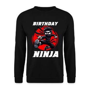Birthday Ninja Birthday Party Theme Bday Ninja - Unisex Sweatshirt - black - Front - Alina (178cm) & Michal (187cm)