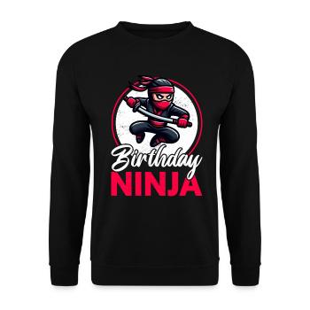 Birthday Ninja Birthday Party Theme Bday Ninja - Unisex Sweatshirt - black - Front - Alina (178cm) & Michal (187cm)