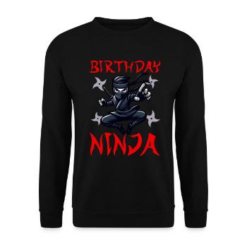 Birthday Ninja Birthday Party Theme Bday Ninja - Unisex Sweatshirt - black - Front - Alina (178cm) & Michal (187cm)
