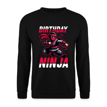 Birthday Ninja Birthday Party Theme Bday Ninja - Unisex Sweatshirt - black - Front - Alina (178cm) & Michal (187cm)