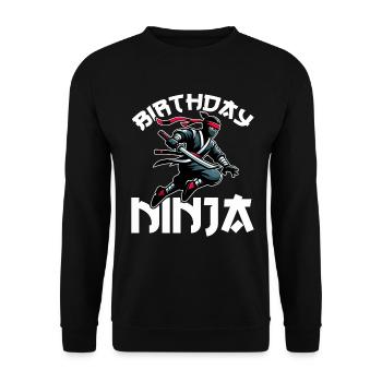 Birthday Ninja Birthday Party Theme Bday Ninja - Unisex Sweatshirt - black - Front - Alina (178cm) & Michal (187cm)