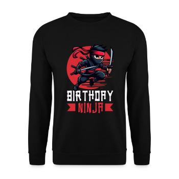 Birthday Ninja Birthday Party Theme Bday Ninja - Unisex Sweatshirt - black - Front - Alina (178cm) & Michal (187cm)
