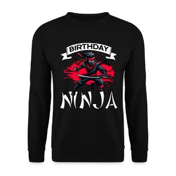 Birthday Ninja Birthday Party Theme Bday Ninja - Unisex Sweatshirt - black - Front - Alina (178cm) & Michal (187cm)