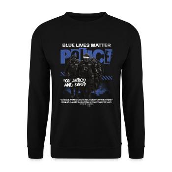 Police Policeman Cop - Unisex Sweatshirt - black - Front - Alina (178cm) & Michal (187cm)