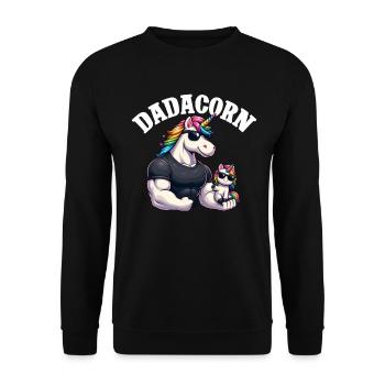 Dadacorn Unicorn Dad Dad Father's Day Daughter - Unisex Sweatshirt - black - Front - Alina (178cm) & Michal (187cm)