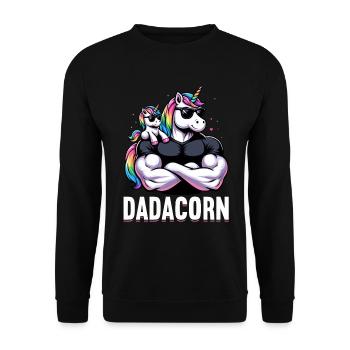 Dadacorn Unicorn Dad Dad Father's Day Daughter - Unisex Sweatshirt - black - Front - Alina (178cm) & Michal (187cm)