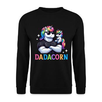 Dadacorn Unicorn Dad Dad Father's Day Daughter - Unisex Sweatshirt - black - Front - Alina (178cm) & Michal (187cm)