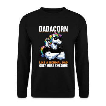 Dadacorn Unicorn Dad Dad Father's Day Daughter - Unisex Sweatshirt - black - Front - Alina (178cm) & Michal (187cm)