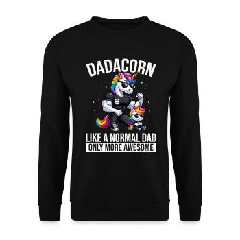 Dadacorn Unicorn Dad Dad Father's Day Daughter - Unisex Sweatshirt - black - Front - Alina (178cm) & Michal (187cm)