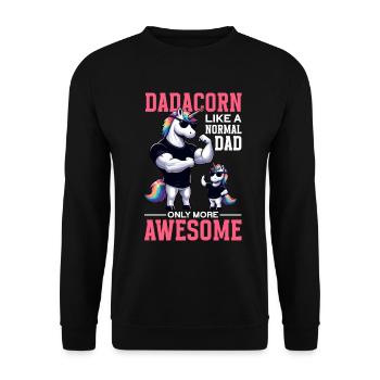 Dadacorn Unicorn Dad Dad Father's Day Daughter - Unisex Sweatshirt - black - Front - Alina (178cm) & Michal (187cm)