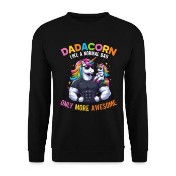 Dadacorn Unicorn Dad Dad Father's Day Daughter - Unisex Sweatshirt - black - Front - Alina (178cm) & Michal (187cm)