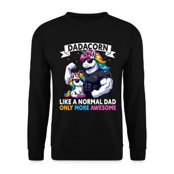 Dadacorn Unicorn Dad Dad Father's Day Daughter - Unisex Sweatshirt - black - Front - Alina (178cm) & Michal (187cm)