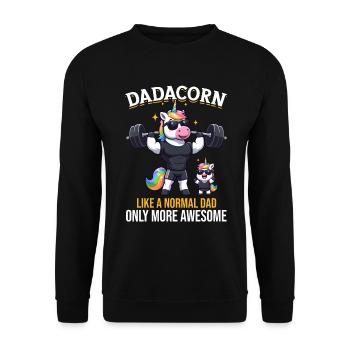 Dadacorn Unicorn Dad Dad Father's Day Daughter - Unisex Sweatshirt - black - Front - Alina (178cm) & Michal (187cm)