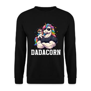 Dadacorn Unicorn Dad Dad Father's Day Daughter - Unisex Sweatshirt - black - Front - Alina (178cm) & Michal (187cm)