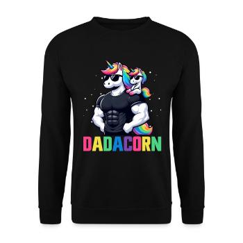 Dadacorn Unicorn Dad Dad Father's Day Daughter - Unisex Sweatshirt - black - Front - Alina (178cm) & Michal (187cm)