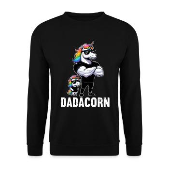 Dadacorn Unicorn Dad Dad Father's Day Daughter - Unisex Sweatshirt - black - Front - Alina (178cm) & Michal (187cm)