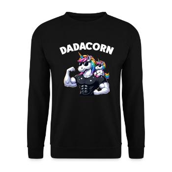 Dadacorn Unicorn Dad Dad Father's Day Daughter - Unisex Sweatshirt - black - Front - Alina (178cm) & Michal (187cm)