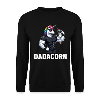 Dadacorn Unicorn Dad Dad Father's Day Daughter - Unisex Sweatshirt - black - Front - Alina (178cm) & Michal (187cm)