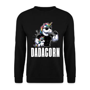 Dadacorn Unicorn Dad Dad Father's Day Daughter - Unisex Sweatshirt - black - Front - Alina (178cm) & Michal (187cm)