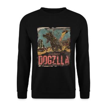 German Shepherd Dogzilla - Unisex Sweatshirt - black - Front - Alina (178cm) & Michal (187cm)