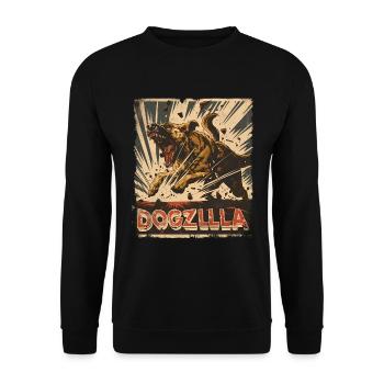 German Shepherd Dogzilla - Unisex Sweatshirt - black - Front - Alina (178cm) & Michal (187cm)