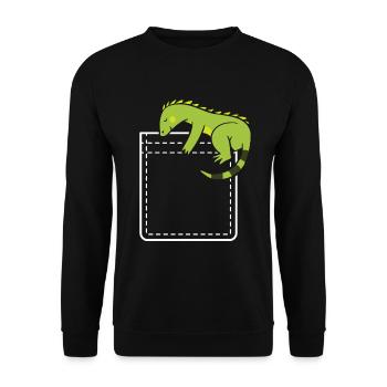 Iguanische Reptilienliebhaber Herpetologe - Unisex Pullover - Schwarz - Vorne - Alina (178cm) & Michal (187cm)