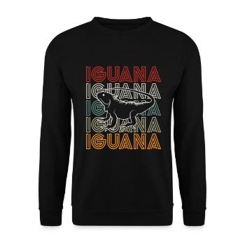 Iguanische Reptilienliebhaber Herpetologe - Unisex Pullover - Schwarz - Vorne - Alina (178cm) & Michal (187cm)