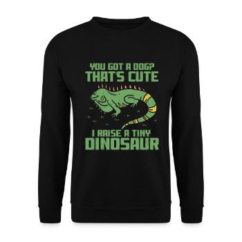 Iguanische Reptilienliebhaber Herpetologe - Unisex Pullover - Schwarz - Vorne - Alina (178cm) & Michal (187cm)
