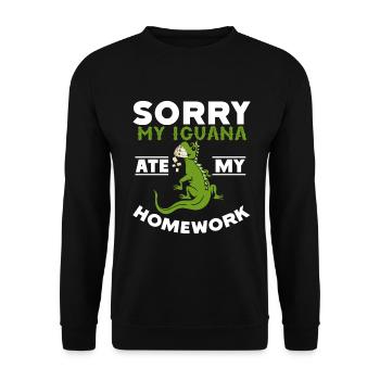 Iguanische Reptilienliebhaber Herpetologe - Unisex Pullover - Schwarz - Vorne - Alina (178cm) & Michal (187cm)