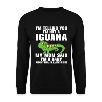 Iguanische Reptilienliebhaber Herpetologe - Unisex Pullover - Schwarz - Vorne - Alina (178cm) & Michal (187cm)