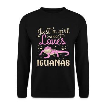 Iguanische Reptilienliebhaber Herpetologe - Unisex Pullover - Schwarz - Vorne - Alina (178cm) & Michal (187cm)