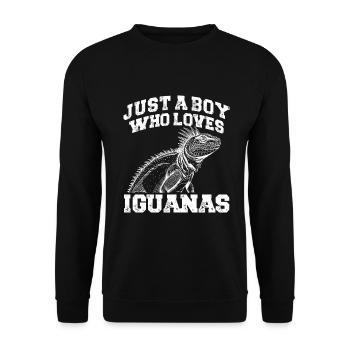 Iguanische Reptilienliebhaber Herpetologe - Unisex Pullover - Schwarz - Vorne - Alina (178cm) & Michal (187cm)