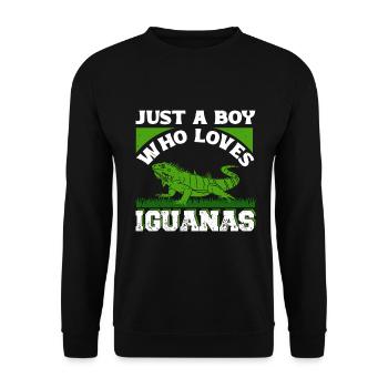 Iguanische Reptilienliebhaber Herpetologe - Unisex Pullover - Schwarz - Vorne - Alina (178cm) & Michal (187cm)