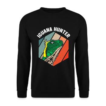 Iguanische Reptilienliebhaber Herpetologe - Unisex Pullover - Schwarz - Vorne - Alina (178cm) & Michal (187cm)
