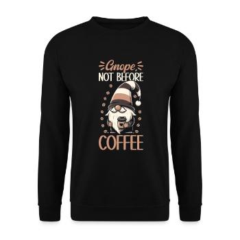 Gnome drôle & Amateur de café Café des nains de jardin - Sweat-shirt Unisexe - noir - Devant - Alina (178cm) & Michal (187cm)