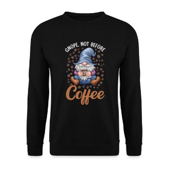 Gnome drôle & Amateur de café Café des nains de jardin - Sweat-shirt Unisexe - noir - Devant - Alina (178cm) & Michal (187cm)