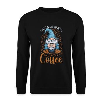 Gnome drôle & Amateur de café Café des nains de jardin - Sweat-shirt Unisexe - noir - Devant - Alina (178cm) & Michal (187cm)