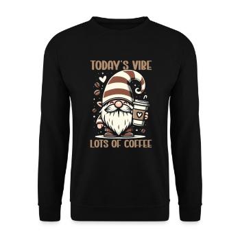 Gnome drôle & Amateur de café Café des nains de jardin - Sweat-shirt Unisexe - noir - Devant - Alina (178cm) & Michal (187cm)