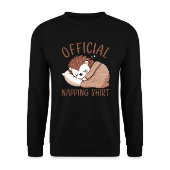 Offizieller Schlafhaus Hedgehog PJ Sleeping - Unisex Pullover - Schwarz - Vorne - Alina (178cm) & Michal (187cm)