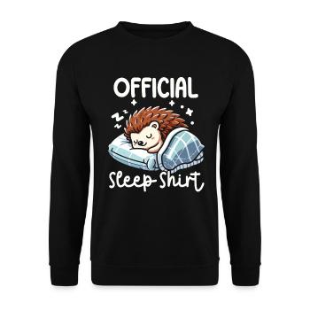 Official Sleeping House Hedgehog PJ Sleeping - Unisex Sweatshirt - black - Front - Alina (178cm) & Michal (187cm)