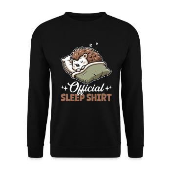 Offizieller Schlafhaus Hedgehog PJ Sleeping - Unisex Pullover - Schwarz - Vorne - Alina (178cm) & Michal (187cm)