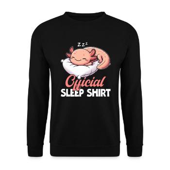 Official Sleeping House Axolotl PJ Sleeping - Unisex Sweatshirt - black - Front - Alina (178cm) & Michal (187cm)