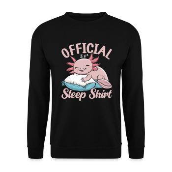 Official Sleeping House Axolotl PJ Sleeping - Unisex Sweatshirt - black - Front - Alina (178cm) & Michal (187cm)