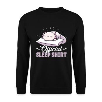 Official Sleeping House Axolotl PJ Sleeping - Unisex Sweatshirt - black - Front - Alina (178cm) & Michal (187cm)