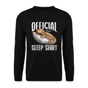 Official Sleeping House Bearded Dragon PJ Sleeps - Unisex Sweatshirt - black - Front - Alina (178cm) & Michal (187cm)