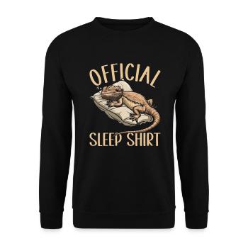 Official Sleeping House Bearded Dragon PJ Sleeps - Unisex Sweatshirt - black - Front - Alina (178cm) & Michal (187cm)