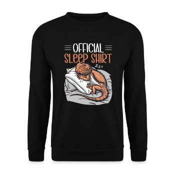 Official Sleeping House Bearded Dragon PJ Sleeps - Unisex Sweatshirt - black - Front - Alina (178cm) & Michal (187cm)